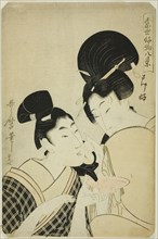 Fond of Sake (Sakezuki), from the series "Eight Views of Favorite Things of Today..., c. 1801/02. Creator: Kitagawa Utamaro.