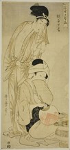 Mother and Child at Dusk (Oyako yugure), from the series "Three Evening Pleasure of the..., c. 1800. Creator: Kitagawa Utamaro.