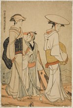 Pleasures of the Four Seasons: Colors and Scents of Flowers, left (Shiki no asobi hana..., c. 1783. Creator: Kitagawa Utamaro.