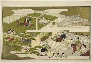 New Year at Court, from the illustrated kyoka anthology "The Young God..., Japan, New Year, 1789. Creator: Kitagawa Utamaro.