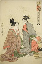 Hour of the Tiger (Tora no koku), from the series "Twelve Hours in Yoshiwara (Seiro..., c. 1794. Creator: Kitagawa Utamaro.