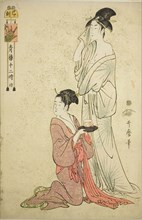 Hour of the Snake (Mi no koku), from the series "Twelve Hours in Yoshiwara..., Japan, c. 1794. Creator: Kitagawa Utamaro.
