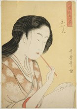 High-Ranked Courtesan, from the series Five Shades of Ink in the Northern Quarter..., c. 1794/95. Creator: Kitagawa Utamaro.