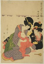 The Poet Sojo Henjo, from the series "Modern Children as the Six Immortal Poets..., c. 1804/05. Creator: Kitagawa Utamaro.