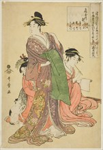 Takigawa of the Ogiya (Ogiya uchi Takigawa, Onami, Menami, Kisagawa, Hanamichi...Japan, 1793. Creator: Kitagawa Utamaro.