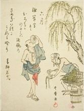 The Sixth Month (Rokugatsu), from an untitled series of genre scenes in the twelve..., c. 1792/93. Creator: Kitagawa Utamaro.