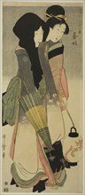 Geisha (Geigi), from the series “Three Amusements of Contemporary Beauties"..., Japan, c. 1800. Creator: Kitagawa Utamaro.