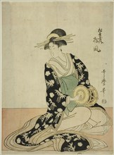 The Courtesan Matsukaze of the Matsubaya, from an untitled series of courtesans of the..., c. 1797. Creator: Kitagawa Utamaro.