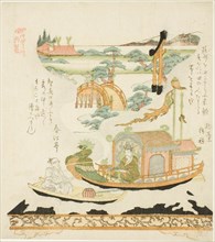 Takeda Mechanical Device (Takeda karakuri): Haku Rakuten (Chinese: Bai Juyi)..., early 19th century. Creator: Kubo Shunman.