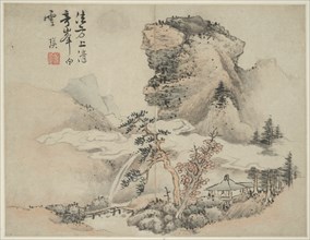 Landscape in the Style of Ancient Masters: after Fang Congyi (active c. 1340-80), China..., 1642. Creator: Lan Ying.