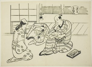 The Suetsumuhana Chapter from "The Tale of Genji" (Genji Suetsumuhana), from a..., c. 1710. Creator: Okumura Masanobu.