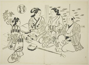 The Momiji-no-ga Chapter from "The Tale of Genji" (Genji Momiji-no-ga), from a series..., c. 1710. Creator: Okumura Masanobu.