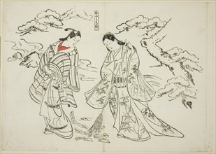 Sleeve-Letter Takasago (Sodefumi Takasago), no. 2 from a series of 12 prints...plays, c. 1716/35. Creator: Okumura Masanobu.