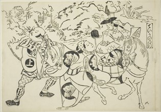 Teika's Journey (Taika no michiyuki), from the series "Famous Scenes from Japanese..., c. 1705/06. Creator: Okumura Masanobu.