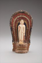 Buddha Standing with Hand in the Gesture of Reassurance (Abhayamudra) with...(1480-1815). Creator: Unknown.