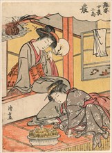 The Farmer (No) from the series Beauties Illustrating the Four Social Classes (Adesugata..., c.1779. Creator: Torii Kiyonaga.