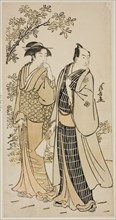The Actor Ichikawa Monnosuke II and his wife, from an untitled series of prints showing...c. 1783. Creator: Torii Kiyonaga.