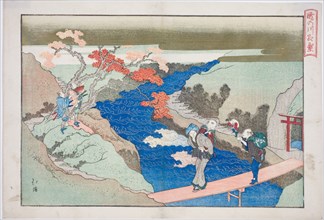 Autumn Maples at Takinogawa River (Takinogawa momiji), from the album "The Eternal...", 1833. Creator: Totoya Hokkei.