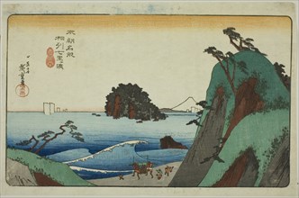 Shichirigahama in Sagami Province (Soshu Shichirigahama), from the series "Famous..., c. 1837/39. Creator: Ando Hiroshige.