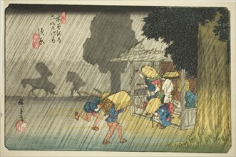 No. 40: Suhara, from the series "Sixty-nine Stations of the Kisokaido (Kisokaido...c. 1835/38. Creator: Ando Hiroshige.