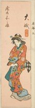 Oiso, section of sheet no. 3 from the series "Cutout Pictures of the Tokaido (Tokaido..., c.1848/52. Creator: Ando Hiroshige.