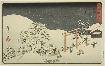 Seki-No. 48, from the series "Fifty-three Stations of the Tokaido (Tokaido gojusan..., c. 1847/52. Creator: Ando Hiroshige.