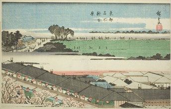 The New Yoshiwara (Shin Yoshiwara), from the series "Famous Places in the Eastern...c. 1839/42. Creator: Ando Hiroshige.