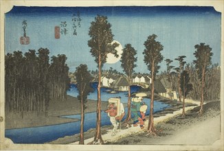 Numazu-Dusk (Numazu-tasogare zu), from the series The Fifty-Three Stations of the..., 1831/34. Creator: Ando Hiroshige.