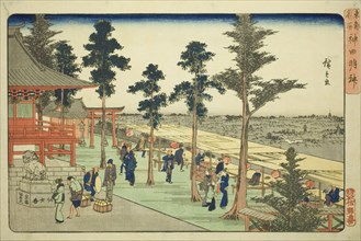 Kanda Myojin Shrine (Kanda Myojin), from the series "Famous Places in the Eastern...", c. 1832/38. Creator: Ando Hiroshige.