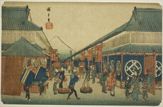 View of Surugacho (Surugacho no zu), from the series "Famous Places in the Eastern...c. 1832/38. Creator: Ando Hiroshige.