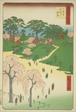 Temple Gardens in Nippori (Nippori jiin no rinsen), from the series "One Hundred Famous... 1857. Creator: Ando Hiroshige.