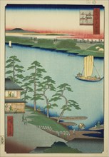 Niijuku Ferry (Niijuku no watashi), from the series "One Hundred Famous Views of Edo..., 1857. Creator: Ando Hiroshige.