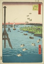 View of Shiba Bay (Shibaura no fukei), from the series "One Hundred Famous Views..., ", 1856. Creator: Ando Hiroshige.