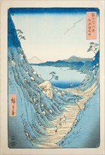 Shiojiri Pass in Shinano Province (Shinano Shiojiri toge), from the series "Thirty-six Views...,1858 Creator: Ando Hiroshige.
