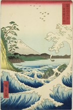 The Sea off Satta in Suruga Province (Suruga Satta no kaijo), from the series "Thirty-six..., 1858. Creator: Ando Hiroshige.
