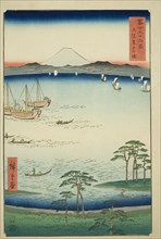 Kurodo Bay in Kazusa Province (Kazusa Kurodo no ura), from the series "Thirty-six Views..., 1858. Creator: Ando Hiroshige.