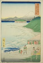 Shichiri Beach in Sagami Province (Sagami Shichirigahama), from the series "Thirty-six..., 1858. Creator: Ando Hiroshige.