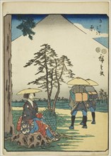 Hara, from the series "Fifty-three Stations [of the Tokaido] (Gojusan tsugi)," also known..., 1852. Creator: Ando Hiroshige.