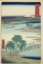 Tama River in Musashi Province (Musashi Tamagawa), from the series "Thirty-six Views..., 1858. Creator: Ando Hiroshige.