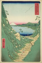 Shiojiri Pass in Shinano Province (Shinano Shiojiri toge), from the series "Thirty-six..., 1858. Creator: Ando Hiroshige.