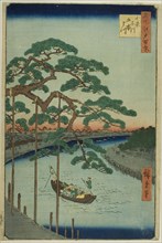 The Five Pines on the Onagi River (Onagigawa Gohonmatsu), from the series "One Hundred..., 1856. Creator: Ando Hiroshige.