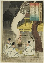 Onakatomi no Yoshinobu Ason, from the series "One Hundred Poems by One Hundred..., c. 1842. Creator: Utagawa Kuniyoshi.