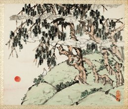 Landscape and Figure, from an album of Landscapes and Calligraphy for Liu Songfu..., 1895/96. Creator: Xugu.