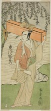 The Actor Ichikawa Yaozo II as Soga no Juro Sukenari Disguised as the Proefessional Jes..., c. 1769. Creator: Shunsho.