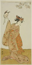 The Actor Segawa Yujiro I as Matsukaze, Sister of Togashi no Saemon, in the Play Gohiik..., c. 1773. Creator: Shunsho.