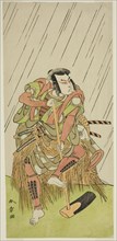 The Actor Onoe Matsusuke I as Nakaomi Katsumi Disguised as the Farmer Datta no Nizo, in..., c. 1773. Creator: Shunsho.