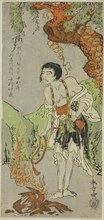 The Actor Nakamura Nakazo I as a Monk, Raigo Ajari, in the Play Nue no Mori Ichiyo no M..., c. 1770. Creator: Shunsho.