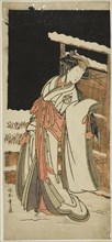 The Actor Segawa Kikunojo III as Lady Shizuka (Shizkua Gozen) Disguised as Tamazusa in..., c. 1777. Creator: Shunsho.