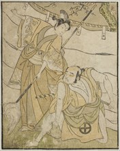 The Actors Otani Tomoemon I as Emohei (right), and Sanogawa Ichimatsu II as Sanada Yoi ..., c. 1772. Creator: Shunsho.