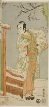 The Actor Arashi Sangoro II as Minamoto no Yoritomo in a dance interlude in scene two..., c. 1770. Creator: Shunsho.